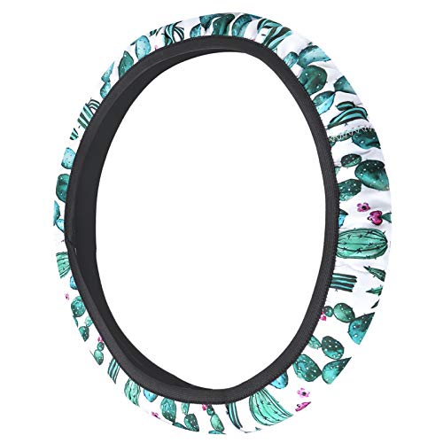 MMABEUTF 車用ステアリングホイールカバー ユニバーサルフィット ネオプレン素材 滑り止めグリップ デザイン オールシーズン使用 (2204)