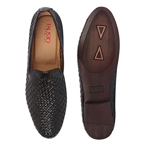Image of FAUSTO Men's Ethnic Jutis and Mojaris for Occasions|Ethnic|Wedding|Party|Fashion|Outdoor|Lightweight|Shoes with PU Sole