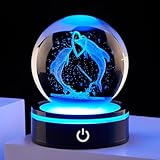 Ghtixsu 3D Laser Crystal Ball Dolphin Gifts for Women Men,Dolphin Decor Glass Figurines Statue Stuff for Room Decorations Birthday for Lovers Keepsake Paperweight