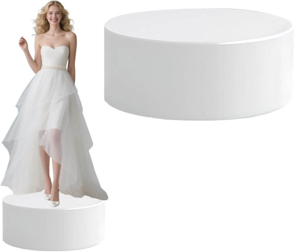 Round Display Pedestal Stands,19.7x7.9 In Pedestal Stands for Wedding Dress Display,Large Cylinder Pedestals Stands for Parties,Wedding Dress Store Retail Displays,Models,Comic Conventions