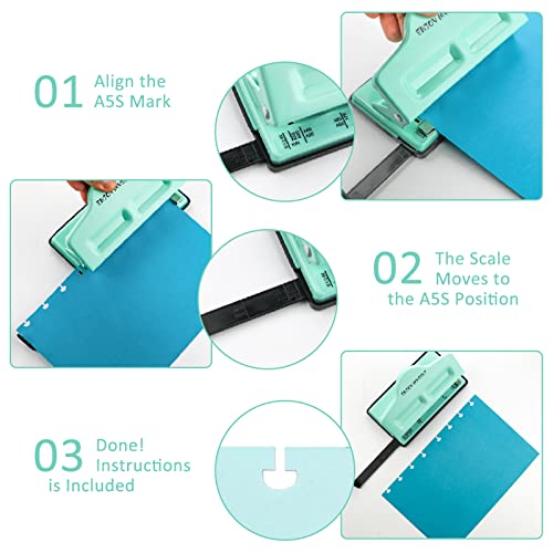 Gocreate Mint Planner Hole Punch 11 Binding Discs Supplied Adjustable Mushroom Hole Puncher for Disc-Bound Happy Planners,Punch Your Own Paper,Notebooks