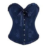 Korsett Damen Bauchweg Body Shaper Corsage Gothic Vintage Corsagen Große Bustier Corsette Schwarzes Korsett Waist Trainer Corset Halloween Kostüm Karneval Kostüm