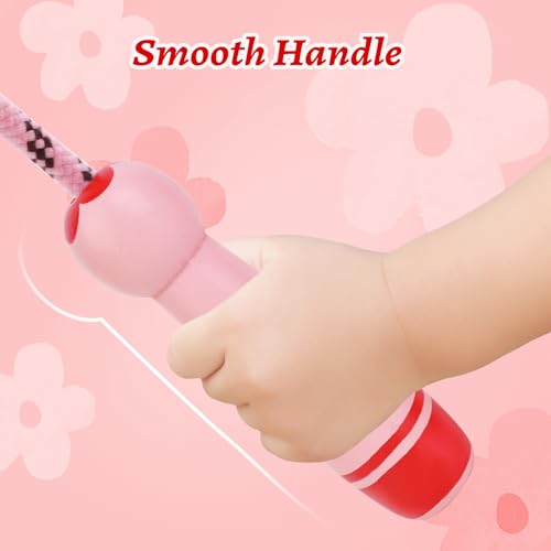 Homello Jump Rope for Kids - Wooden Handle - Adjustable Cotton Braided Fitness Skipping Rope for Toddler Fitness Workout Exercise Outdoor Activity - Image 4