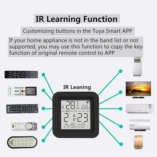 Image of Protium Smart WiFi Temperature Humidity Sensor with IR Remote Control for Home Automation