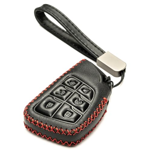 Étui en cuir véritable pour clé GMC Yukon et Chevrolet, protection élégante à 6 boutons