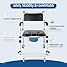 Eosprim Rolling Shower Chair with Handles Arms, Bedside Commode Chair with Wheel, Wheelchair for Elderly Disable,Heavy Duty Raised Toilet Seat Riser for Adults