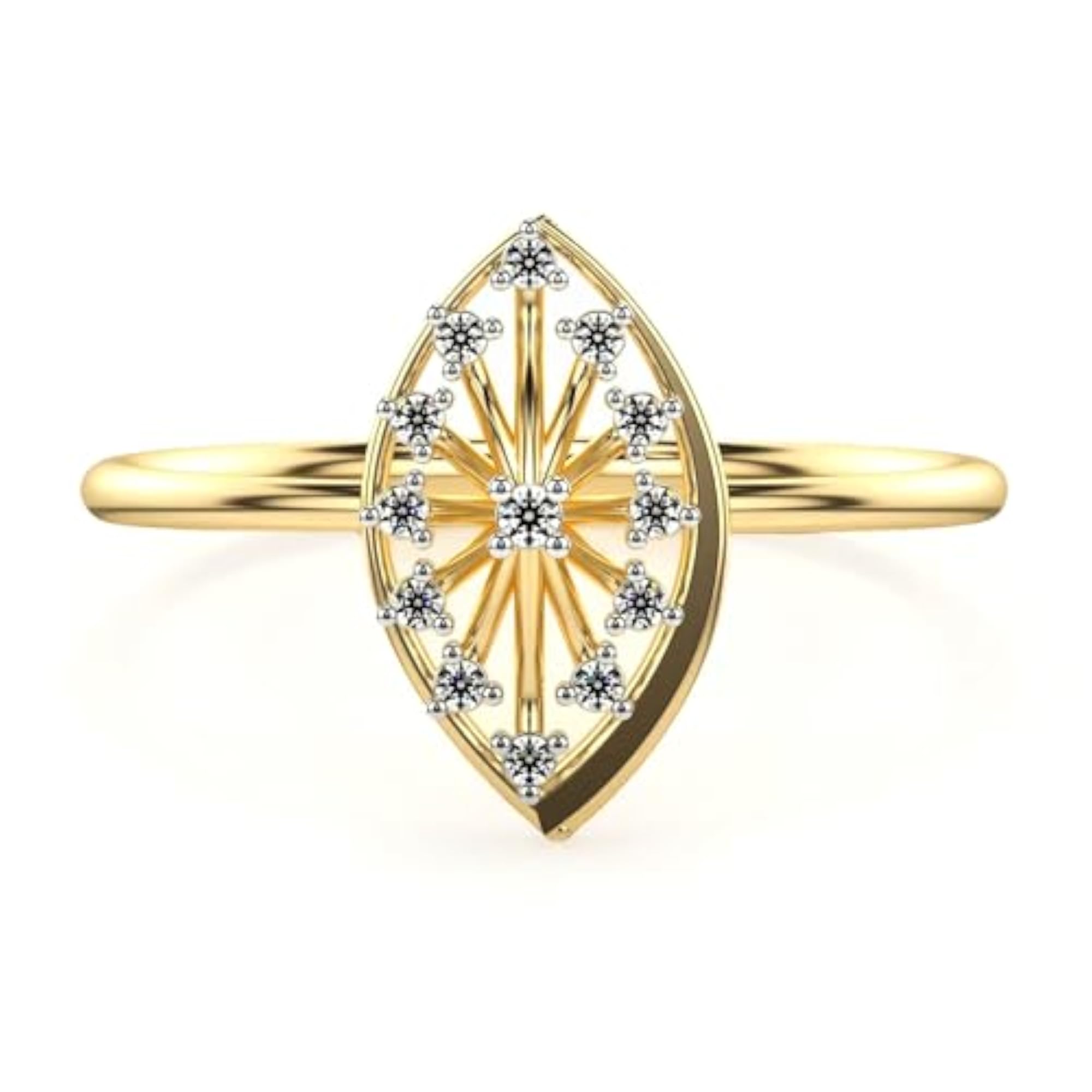 Women's Sterling Silver & Lab Grown Diamond 0.07cts Elegant Ring