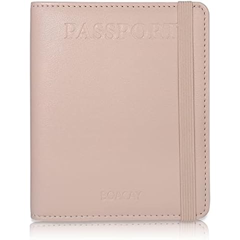 BOACAY Passport Holder and Vaccine Card Slot Combo - Travel Wallet and Waterproof Case for Women, Men, Kids - Cute PU Leather Passport Cover Cover