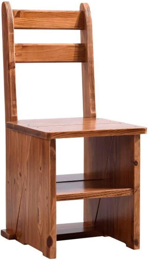 Taburete escalonado de madera maciza de pino OKUOKA con asientos de silla de escalera alta 2