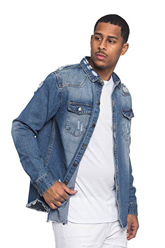 Image of VICTORIOUS Men's Distressed Denim Jacket