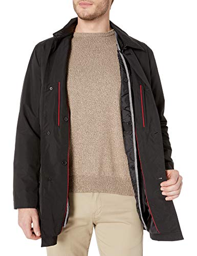 Cole Haan Men 2-In-1 Car Coat With Removable Lining, Black, Medium #TOP2