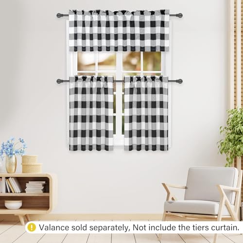 Cenefas opacas estilo casa de campo de 52x15 pulgadas para ventanas de dormitorio 5