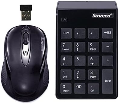 Numeric Keypad and Mouse Combo, 2.4G Wireless Mini Keyboard and Mouse With USB Receiver(No Device Drivers Needed), 2-in-1 Keyboard Set for Office Laptop Desktop PC Notebook (Black)