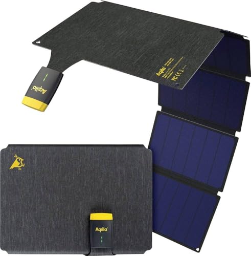Solar Ladegerät, 56W, USB-C Ausgang, 45W PD 3.0 Schnellladefunktion, IP67 Wasser- und Staubdicht, Solarpanel faltbar, Monokristallin USB-C auf USB-A Adapter, 2 Karabinerhaken, Aqiila Sunbird P56