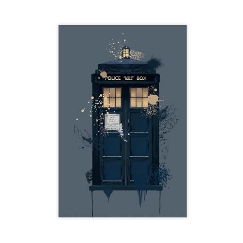 FKBALCZ Poster Doctor Who Tardis sur toile pour décoration murale de salon, chambre à coucher (30...