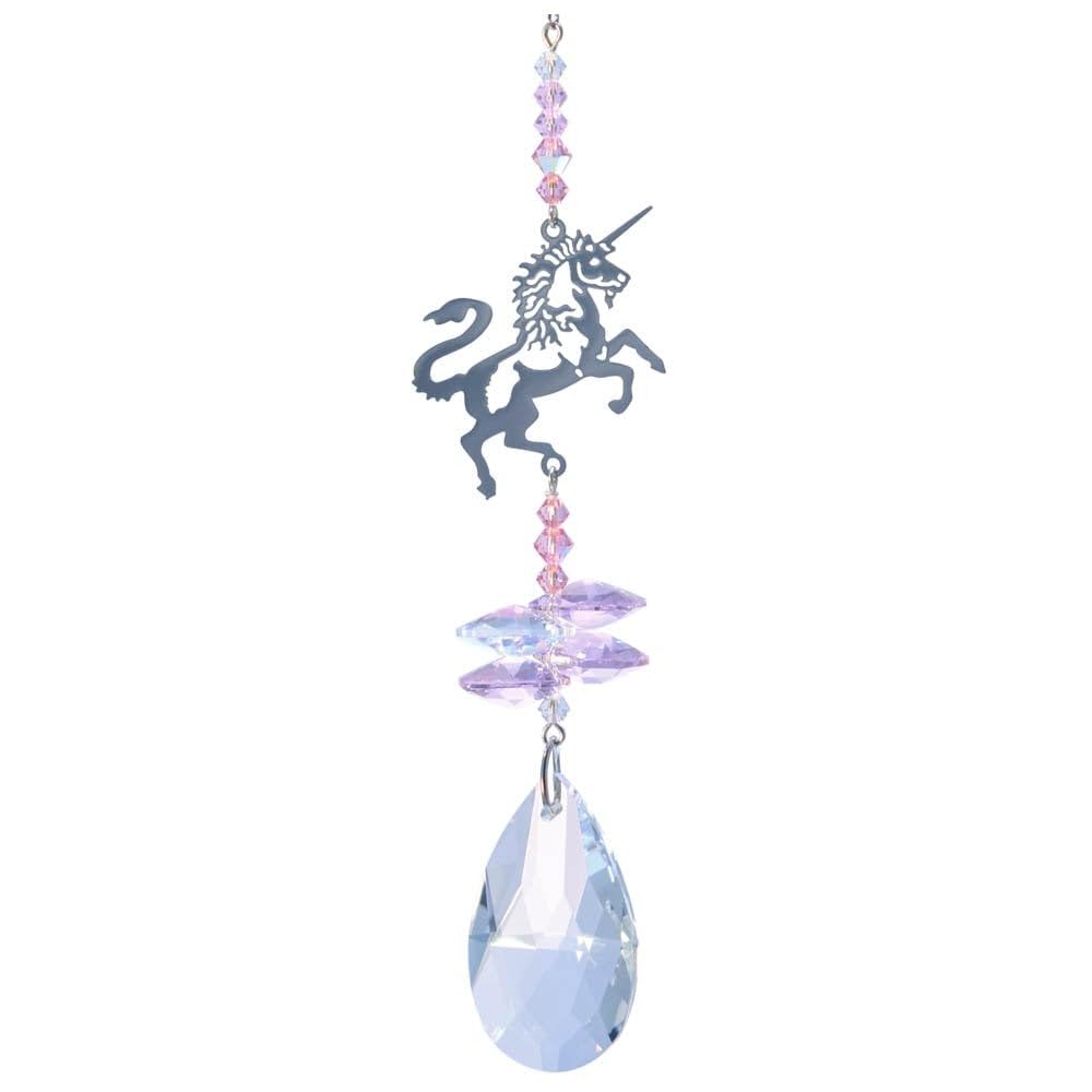 Crystal Fantasy Hanging Suncatcher - Rainbow Maker with 38mm Icicle Crystal - Unicorn