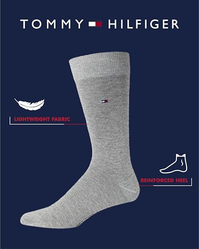Tommy Hilfiger Mens Dress Socks - 10 Pack Lightweight Everyday Crew Work Socks for Men for Casual & Formal Wear, Size 7-12, Grey Assorted