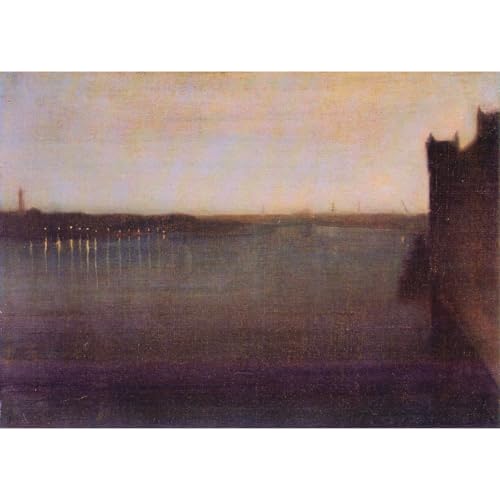Toile enroulée Whistler Pont de Westminster gris et doré 101x152 cm