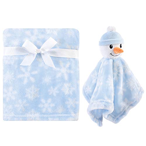 Image of Hudson Baby Unisex Baby Plush Blanket with Security Blanket, Snowman, One Size