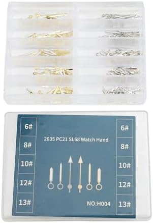 Aramox Replacement Watch Hands Set, Metal Watch Hands for 2035 PC21 SL68 Quartz Watch Movements, 100 Sets, Simplify Repairs and Enhance Aesthetics (Luminous Gold)