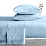 Queen Size 6-Piece Sheet Set - Percale 400-Thread-Count Peruvian Pima Cotton Bed Sheets fits up to 1