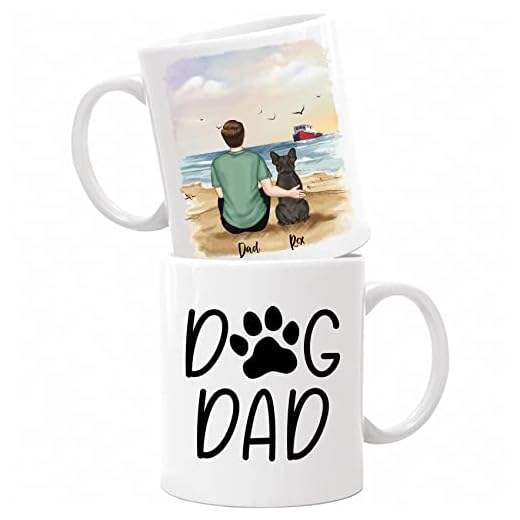 Personalized Dog Dad Mug for Dog Lover Gift, Dog Father's Coffee Mug, Best Dog Dad Ever Mug, Dog Dad Gift for Dog Lover Him Boyfriend Husband, Custom Dog Mug, Dog Lover Mug White 11oz, 15oz
