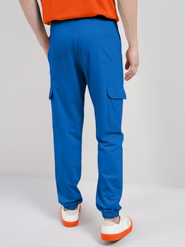 Image of Veirdo 100% Pure Cotton Regular Fit Mid Rise Trackpants with Side Pocket for Men & Boys