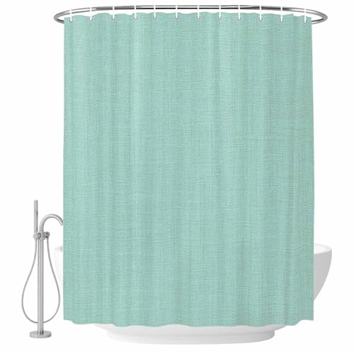 Chreistmosanty Shower Curtains, Linen Mint Green Fabric Shower Curtains for