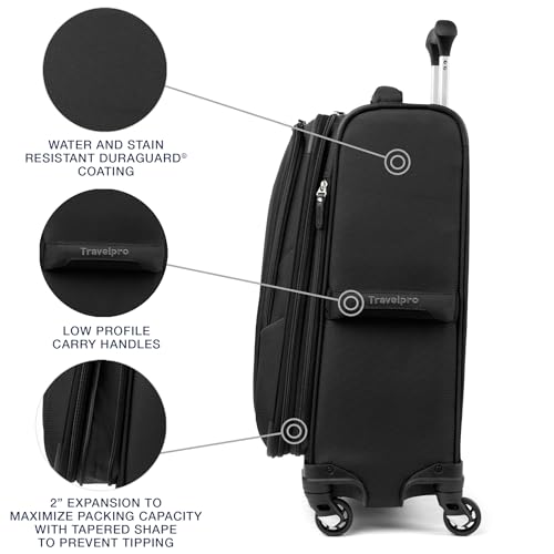 Travelpro Maxlite 5 Softside Expandable Luggage with 4 Spinner Wheels, Lightweight Suitcase, Men and Women, Black, Carry-on 21-Inch, Maxlite 5 Softside Expandable Spinner Wheel Luggage by Travelpro - Image 3