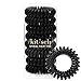 Kitsch Spiral Hair Ties, Coil Hair Ties, Phone Cord Hair Ties, Hair Coils - 8 Pcs, Black