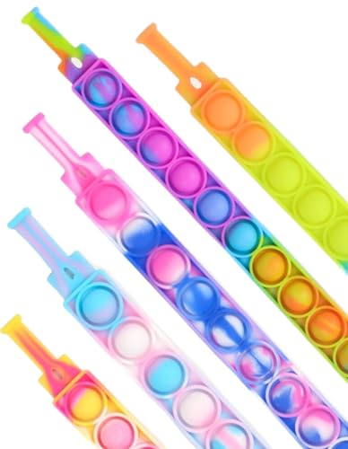 FabQuality Pop Bracelet, Fidget Popper Bracelet Pack Wearable, Silicone Pop Watch Help Kids Adults with Autistic & ADHD, Washable Bubble Pop Bracelet As Great Gift for Anti-Anxiety, 6 Pack