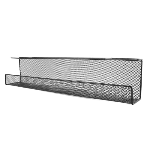 Cesta de almacenamiento bajo escritorio, bandeja para gestión de cables de hierro sin perforaciones, instalación sin rastro, organizador de escritorio para dormitorios, estudios y oficina (Pequeño) miniatura 1