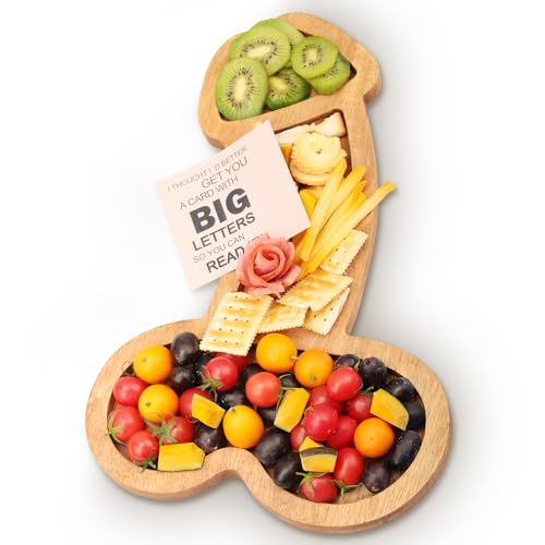 Jiulory Aperitif Board, Extra Large Cheese Board Charcuterie Boards Novelty Solid Wood Party Plates Funny Cheese Platter for Housewarming Party,Bachelorette Party,Engagement Party