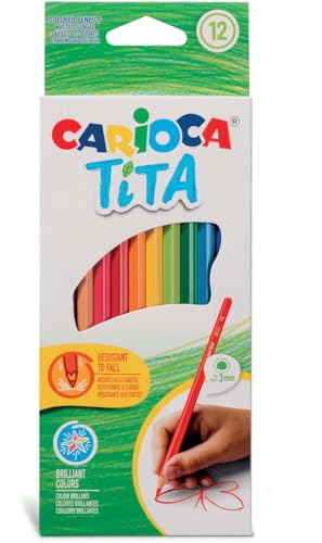 Carioca Tita, Matite Colorate, Set Di Matite In Resina Esagonali, Pastelli Per Bambini E Adulti, Ideali Per Disegnare E Colorare, Scrittura Morbida, C