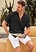 COOFANDY Men's Summer Short Sleeve Shirts Lightweight Linen Beach Shirt Casual Button Down Shirts (Black, Medium)
