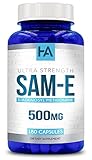 High Strength 500mg SAM E Supplement | S-Adenosyl Methionine SAMe Supplement for Bone Joint & Mood Support for Men and Women | Vegan Non-GMO & Made in US cGMP Labs (180 Veggie Capsules)