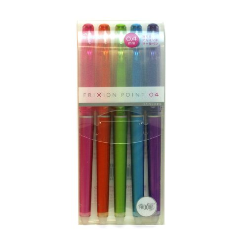 (Japan Import) Pilot Frixion Point 0.4mm (Retractable Gel Ink Pen) (Set of 5) LF-22P4 Multicolor Set (5 Colors Set)