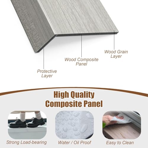 Cubierta de alféizar gris imitación madera placa para ventana de sala 4