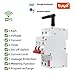 Mdhpklaur Tuya Smart WiFi RS485 4P MCB Breaker Prepaid Meter Timer Switch Voltage Current Protector Voice Control 63A Adjustable Easy to Use, White