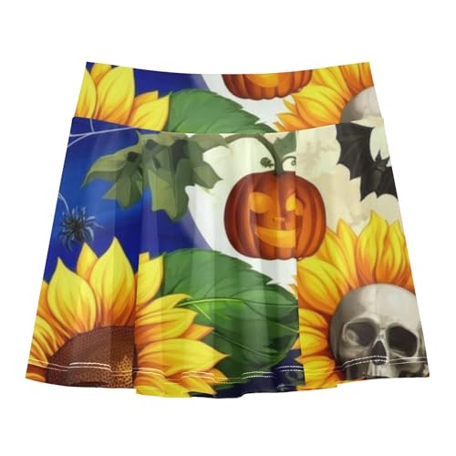 Girls Skorts Athletic Shorts Kids Tennis Skirts Blue Pink Cheer Skirt Sunflowers Skulls 3t
