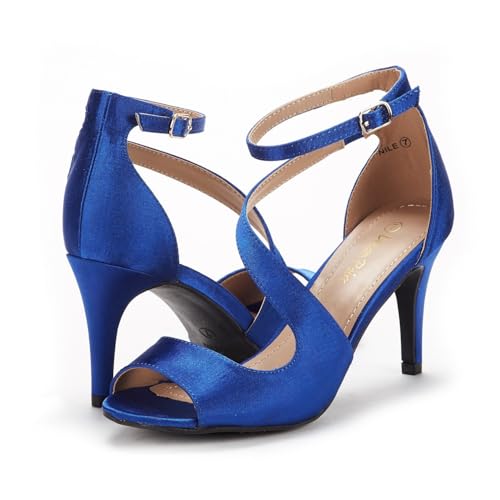 Image of DREAM PAIRS Women's Open Toe Stiletto Elegant Sandals | Open Toe Ankle Strap Dress Heels, Comfort Formal High Heels for Wedding, Date Night and Party Occasions