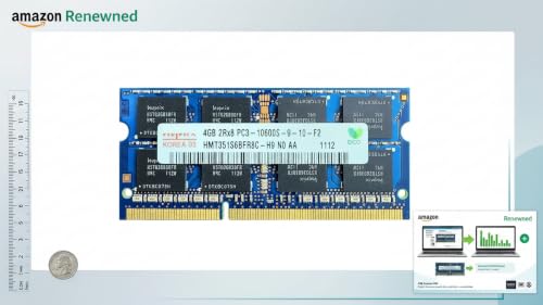 Image of 4GB DDR3 1333MHz Laptop RAM for Hynix (PC3-10600S, 204-Pin SO-DIMM, 1.5V, 2Rx8 Dual Rank) Non-ECC Unbuffered Memory - HMT351S6BFR8C-H9