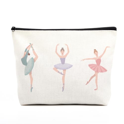 fkovcdy Cute ballerina makeup bag watercolor ballet dancing girl dancer gift recital gift little girl teen student ballet lover 10