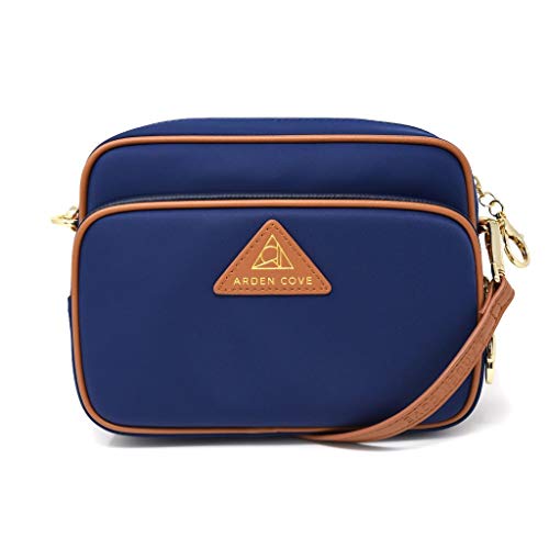 Anti-Theft Waterproof Full Cross-Body Bag with Adjustable Faux Leather Strap with Classic Hardware