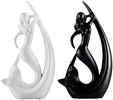 Mermaid Shape Ceramic Home Decor Figurine| Office or Living Room Showpiece Artifact for TV Unit Centre Table | Gift for All Occasions | (Mermaid Combo)
