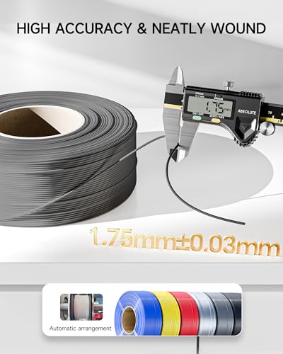 Image of Creality PETG Filament Refill 1.75mm 3D Printer Filament, 2kg (4.4lb) Refilament for Bambu Lab Reusable Spool, Dimensional Accuracy ±0.03mm, Grey(2-Pack)