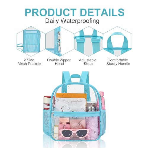 Image of Oraben Clear Backpack Stadium Approved 12X6x12, Waterproof Clear Bag Stadium Backpack for Concert Work Sport Event
