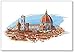 Imán para nevera con diseño de paisaje urbano de Florencia, Italia con cúpula y barrio antiguo