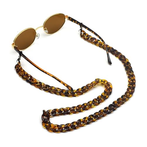 Chaînes de lunettes en résine lot de 4 cordons léopard acrylique pour homme et femme