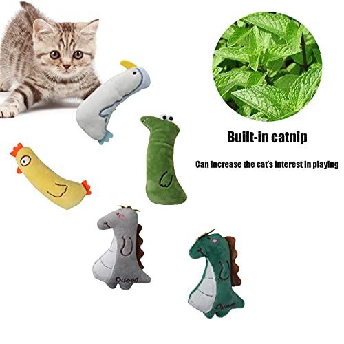 BEISIJIA Brinquedos de mastigar de gato de pelúcia, brinquedos de animais fofos, pacote com 5 brinqu